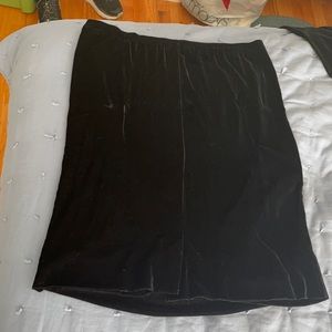 Velvet elastic waist skirt